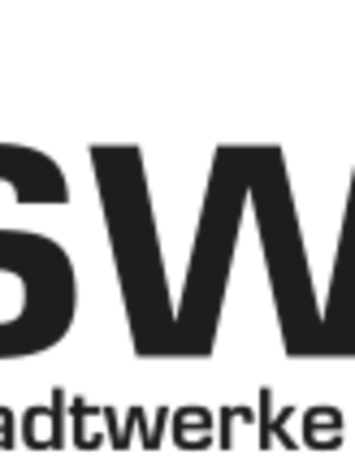 einen grauen Punkt und zwei grüne Punkte, die über den Buchstaben "swt" verteilt sind.