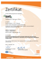 Zertifikat ISO 50001 Stadtwerke Tübingen